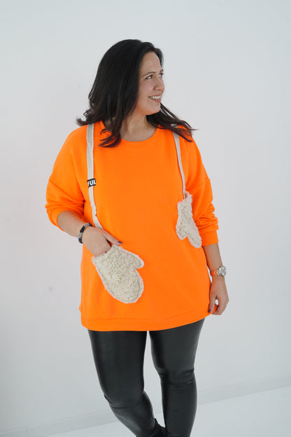 Sweatshirt in Neon/Orange (38-46) Oversize