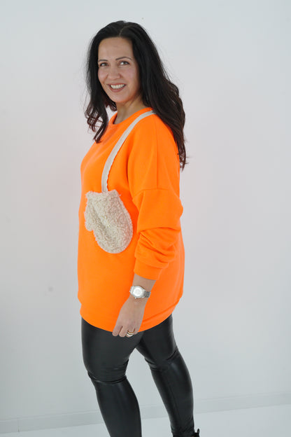 Sweatshirt in Neon/Orange (38-46) Oversize