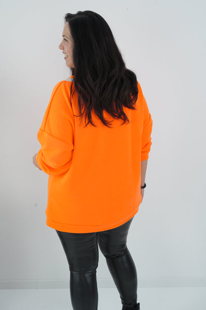 Sweatshirt in Neon/Orange (38-46) Oversize