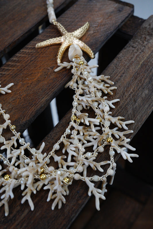 Kette Seestern in beige
