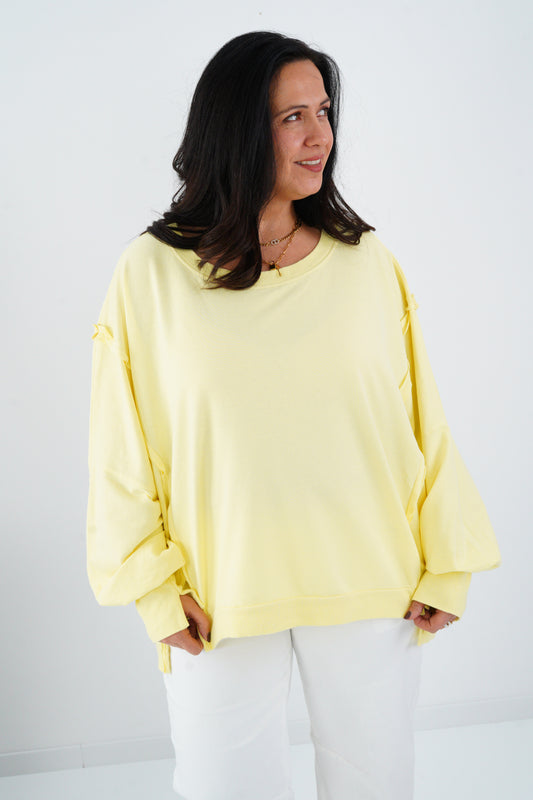 Sweatshirt in Gelb (38-48) Oversize