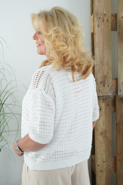 Strickjacke in Weiß (38-42)