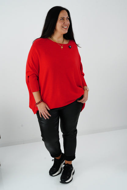 Pullover in Rot (42-48-Oversize)