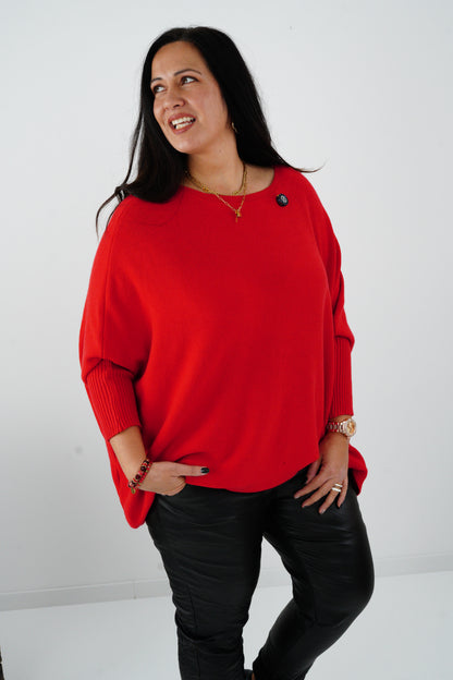 Pullover in Rot (42-48-Oversize)