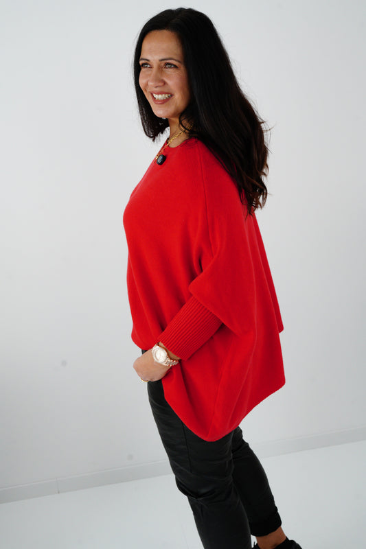 Pullover in Rot (42-48-Oversize)