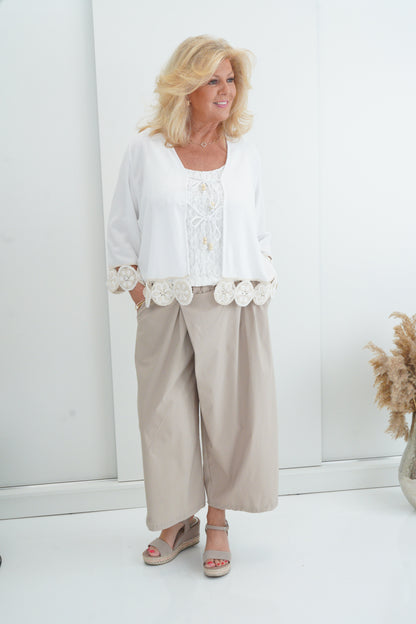 Blusen Jacke in Weiß (38-42+)