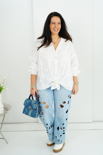 Bluse in Weiß (42-46+)