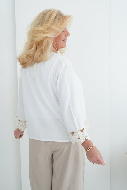 Blusen Jacke in Weiß (38-42+)