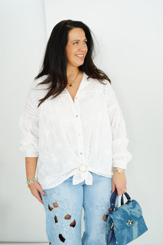 Bluse in Weiß (42-46+)