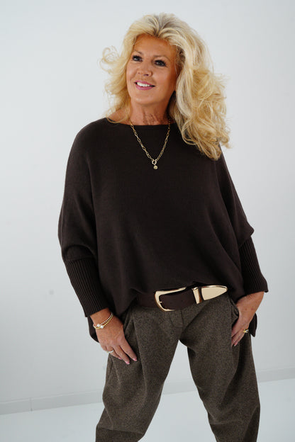 Pullover in Chocolate (42-48-Oversize)