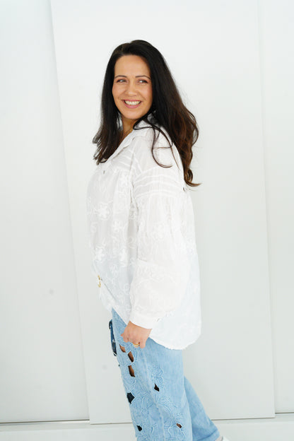 Bluse in Weiß (42-46+)