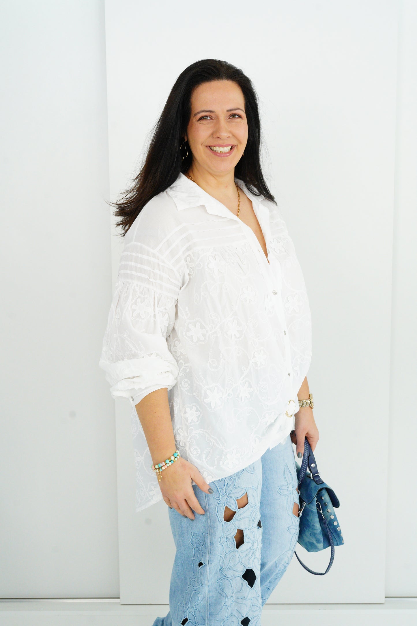 Bluse in Weiß (42-46+)