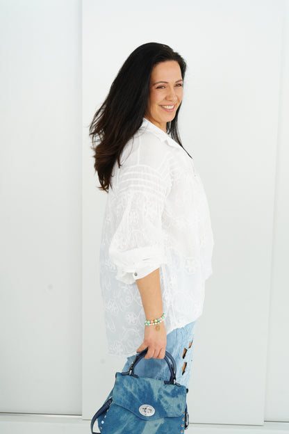 Bluse in Weiß (42-46+)