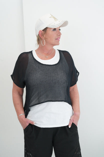 2 Teiliges T-Shirt in Schwarz (38-42)
