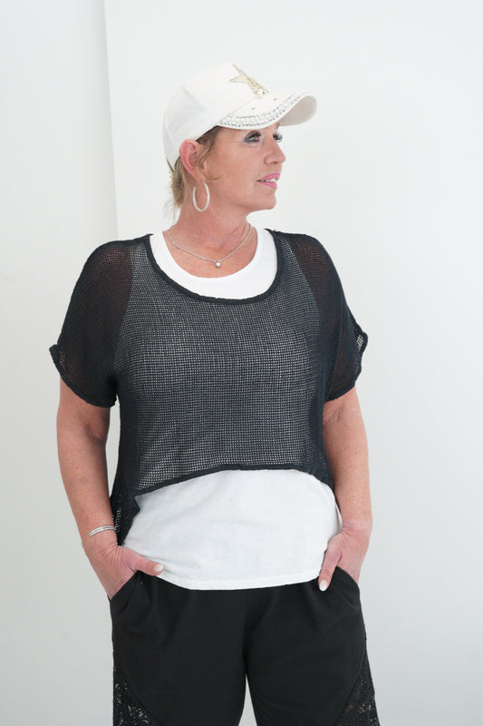 2 Teiliges T-Shirt in Schwarz (38-42)