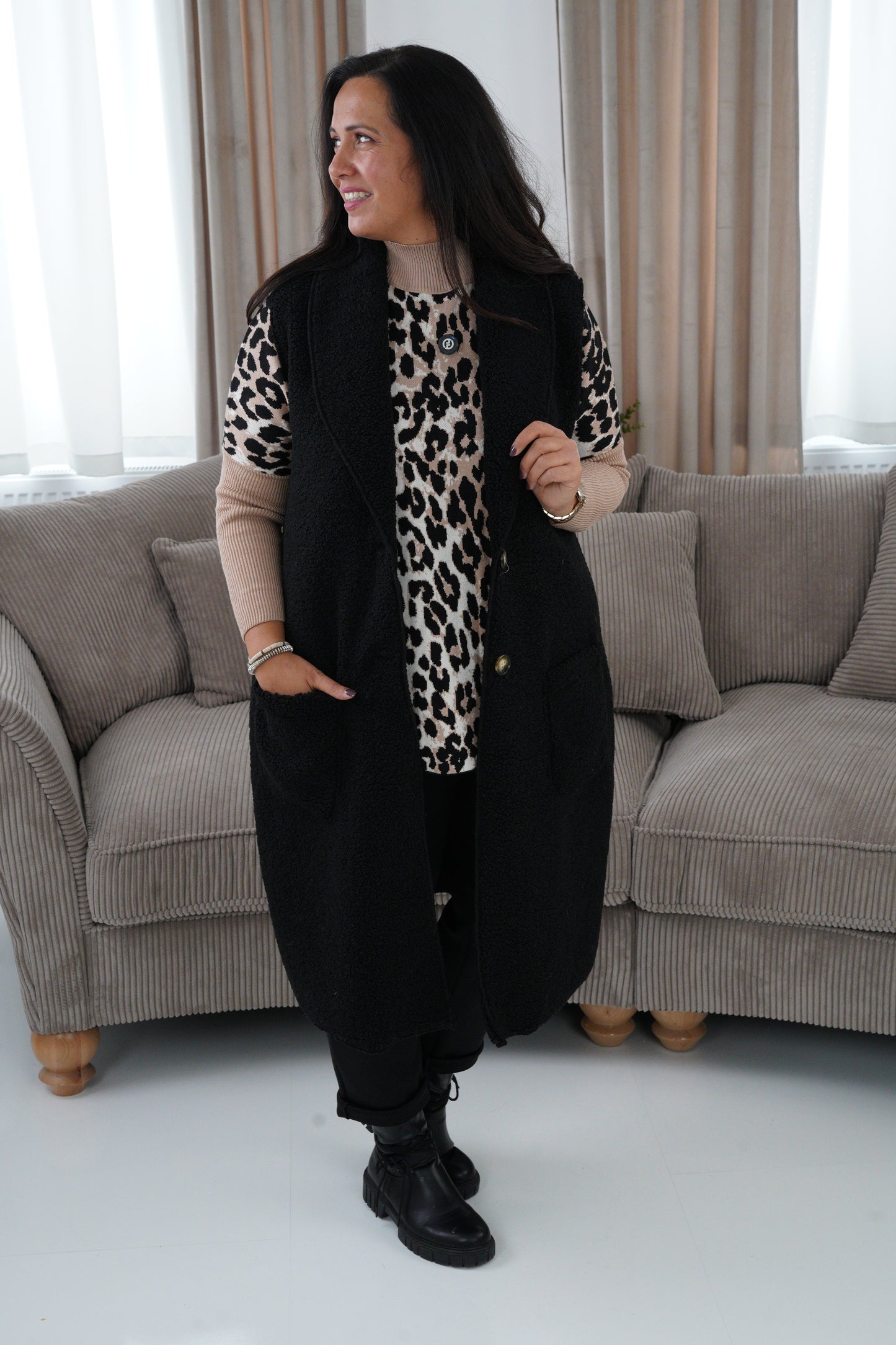 Leo Pullover in Leo-Camel (42-46+)