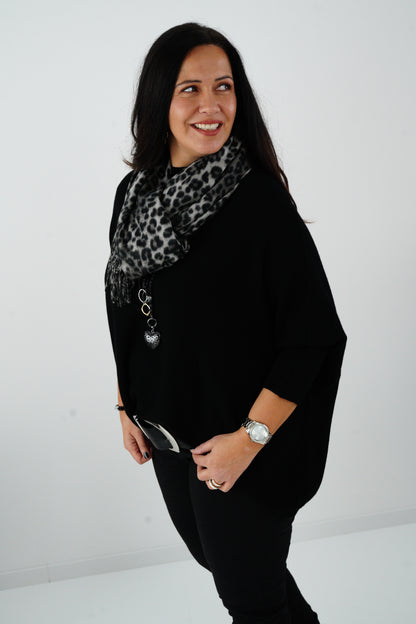 Pullover in Schwarz (42-48-Oversize)