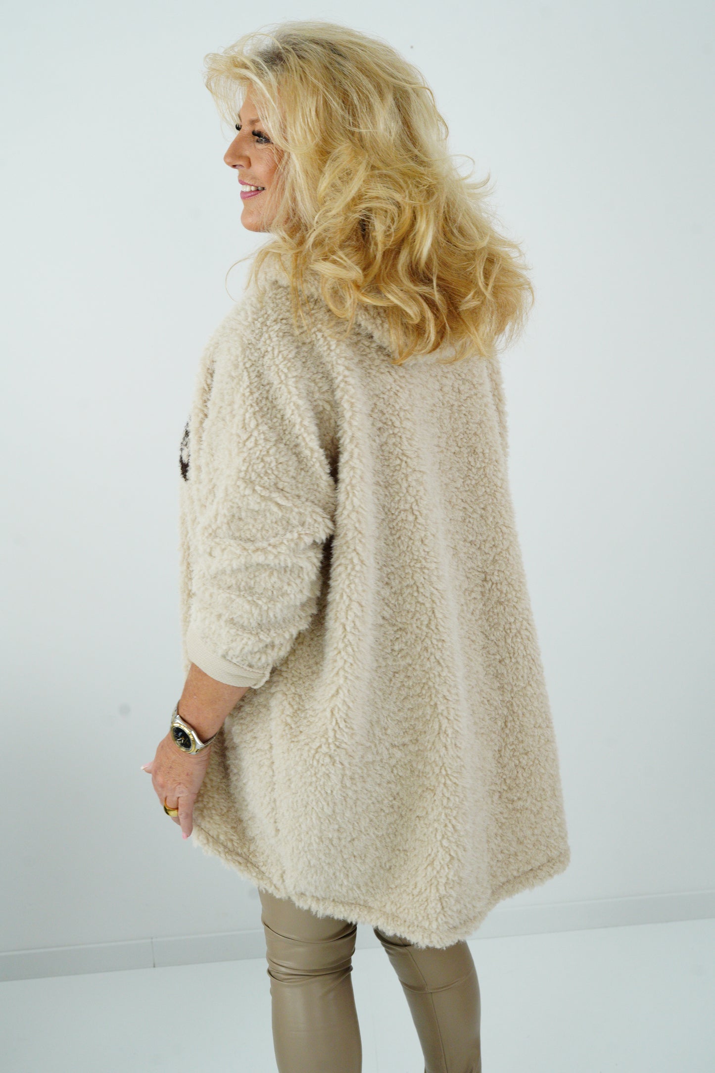 Long Hoodie in Beige (38-46 Oversize)