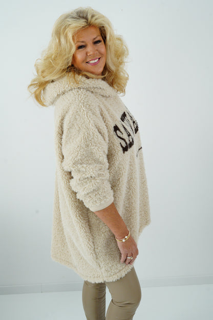 Long Hoodie in Beige (38-46 Oversize)