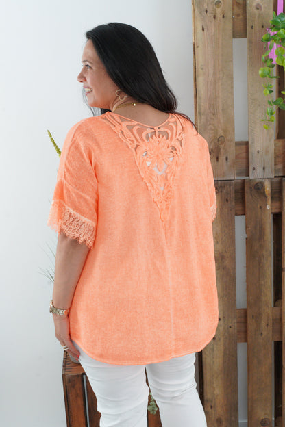 Blusenshirt in Neonorange (40-44)
