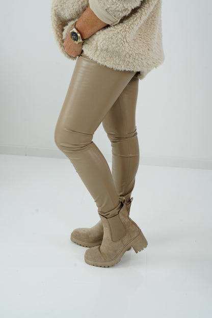 Kunstleder Leggings in Beige (36-46)