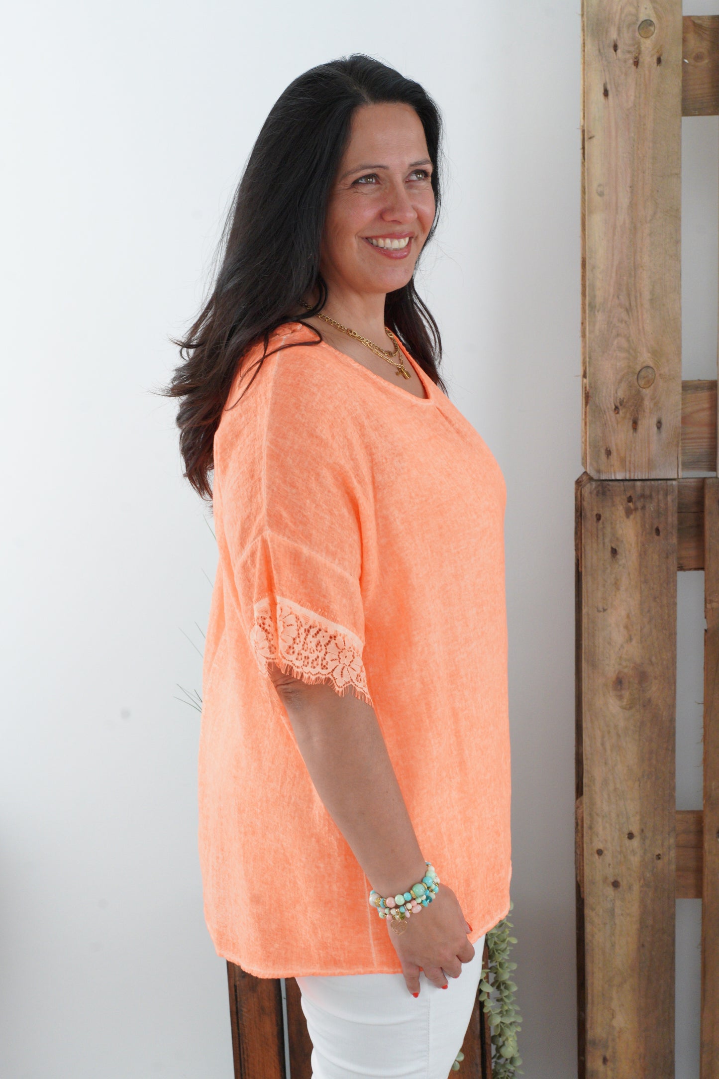 Blusenshirt in Neonorange (40-44)