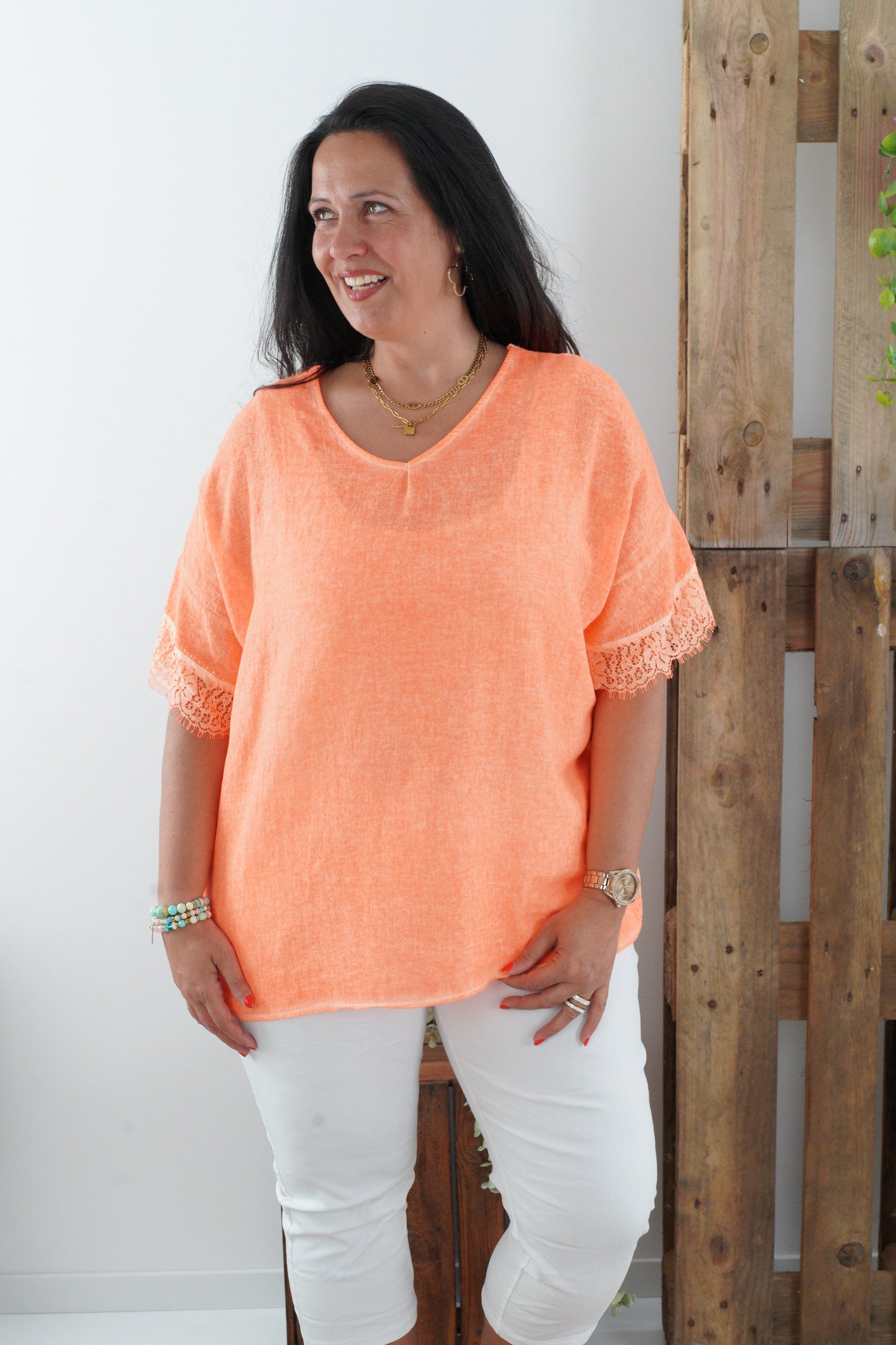 Blusenshirt in Neonorange (40-44)