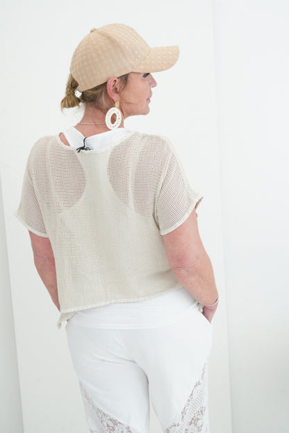 2 Teiliges T-Shirt in Beige (38-42)