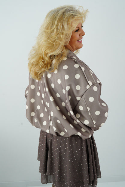 Blouson in Taupe mit Butter (40-44)