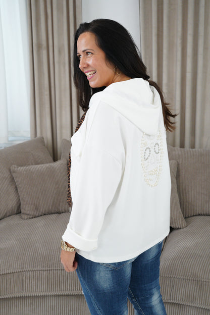 Sweatjacke in Off-White (40-44)