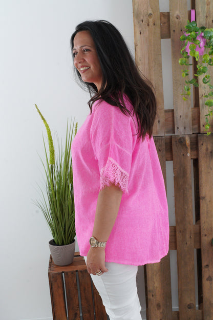 Blusenshirt in Neonpink (40-44)