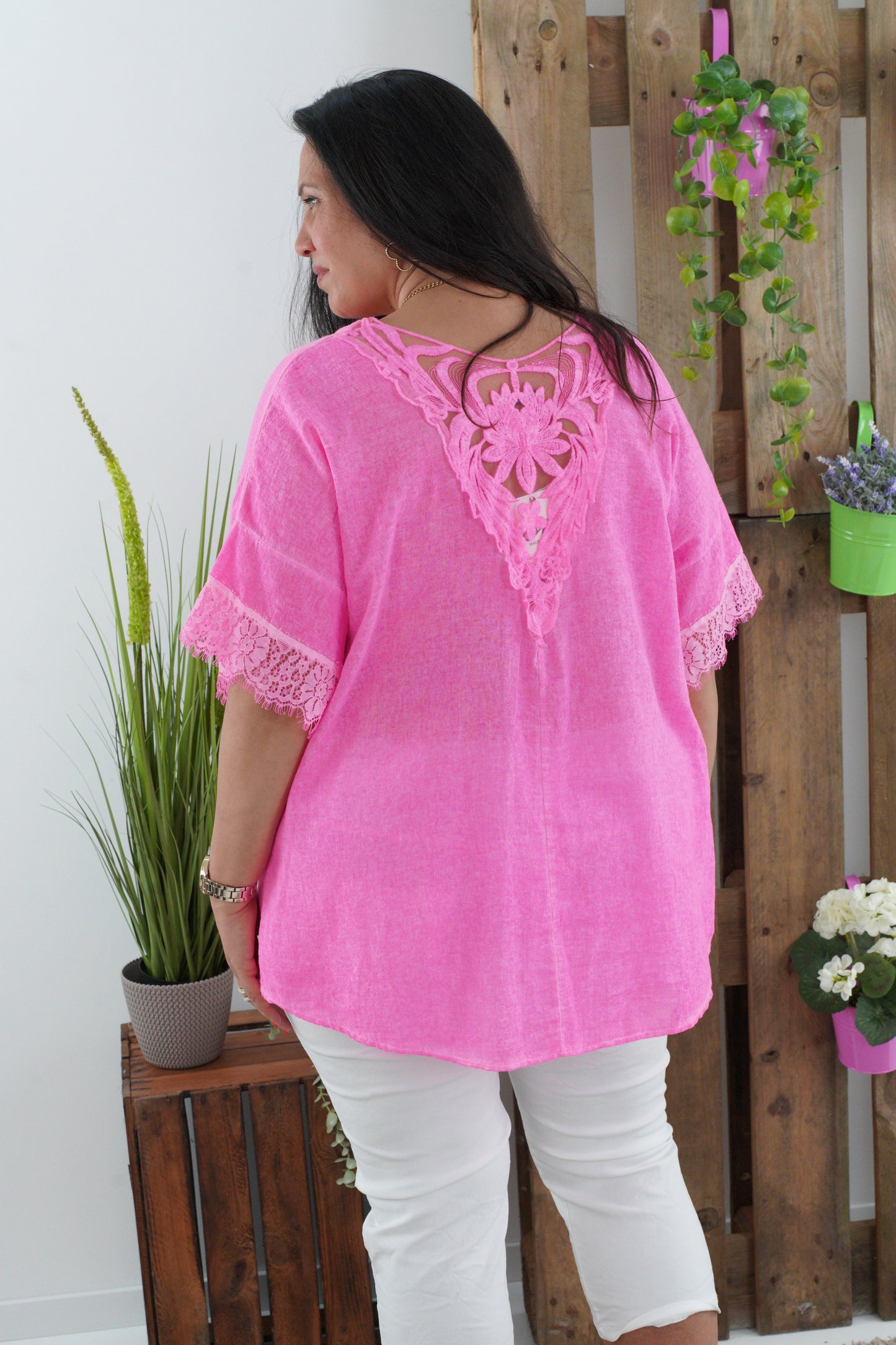 Blusenshirt in Neonpink (40-44)