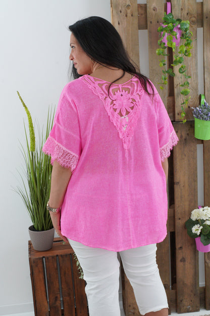 Blusenshirt in Neonpink (40-44)