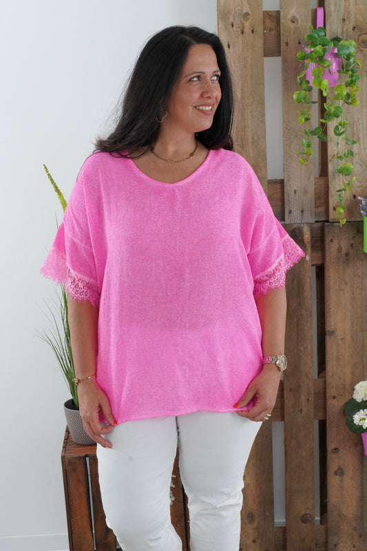 Blusenshirt in Neonpink (40-44)