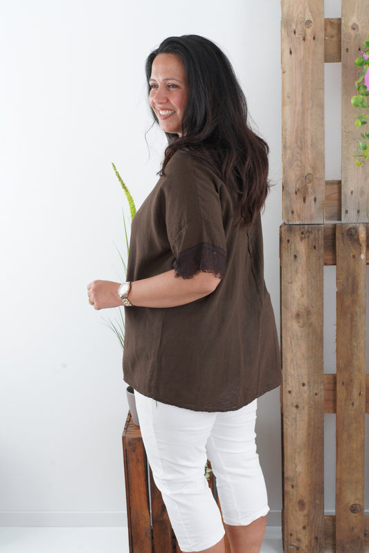 Blusenshirt in Schoko (40-44)