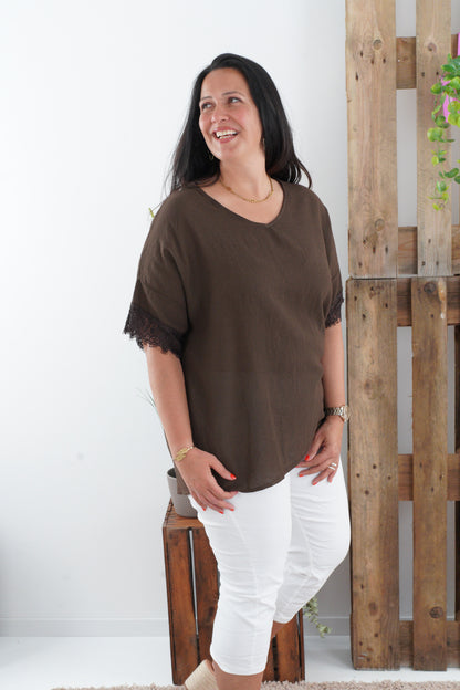 Blusenshirt in Schoko (40-44)