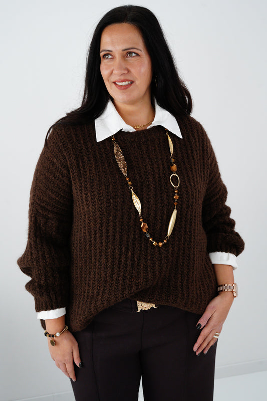 Pullover in Chocolate (40-44+)