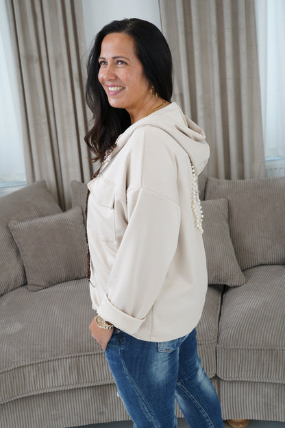 Sweatjacke in Beige (40-44)