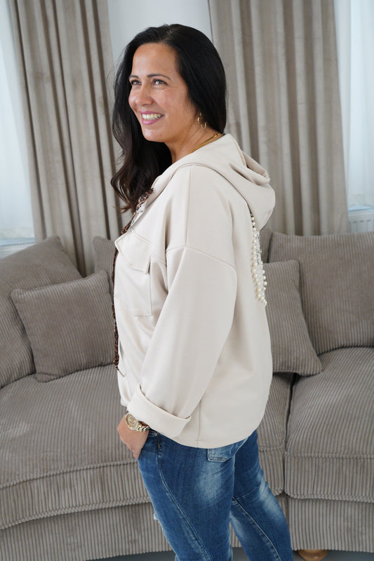 Sweatjacke in Beige (40-44)