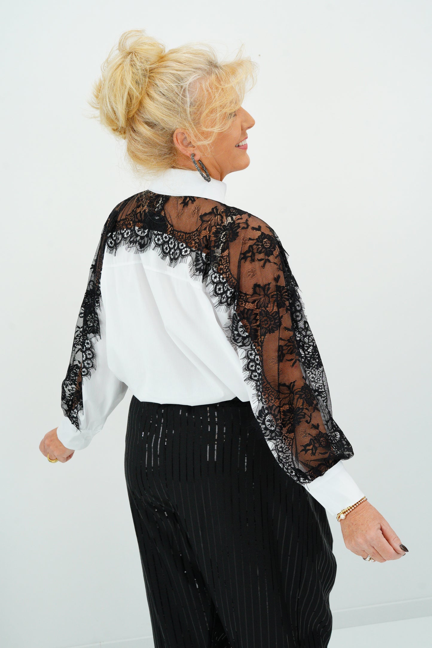 Bluse in Weiß/Schwarz (38-44)