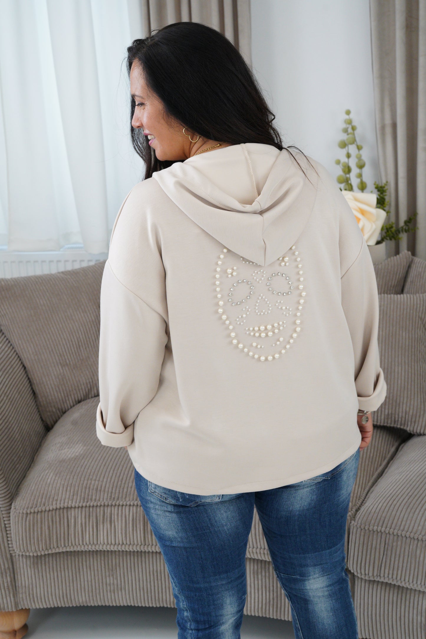 Sweatjacke in Beige (40-44)