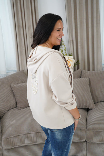 Sweatjacke in Beige (40-44)
