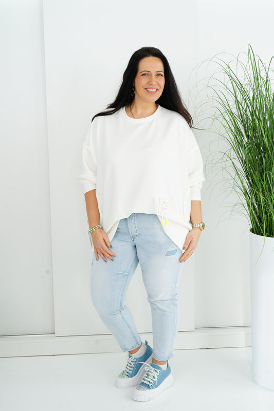 Sweatshirt in Off-White (40-48) Oversize