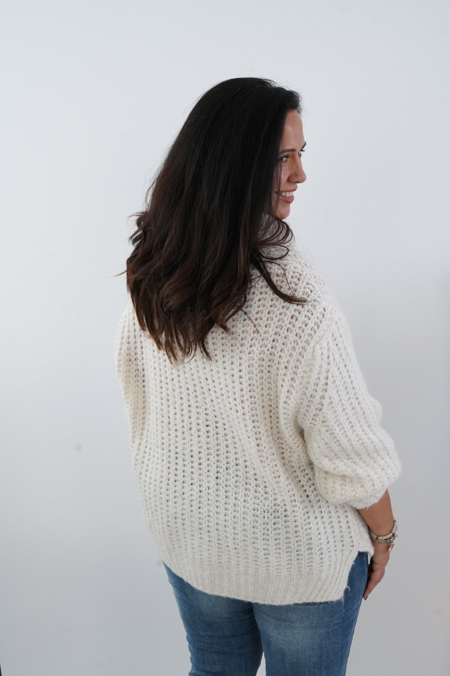 Rollkragenpullover in Ecru (38-44)