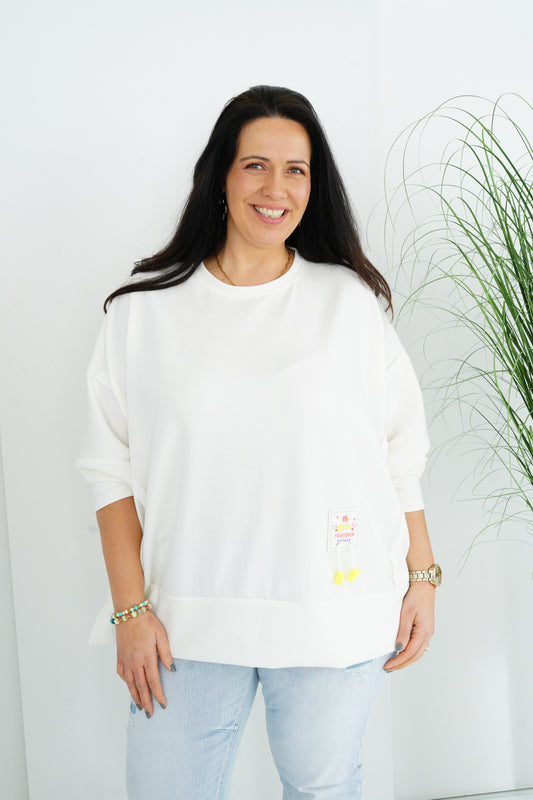 Sweatshirt in Off-White (40-48) Oversize