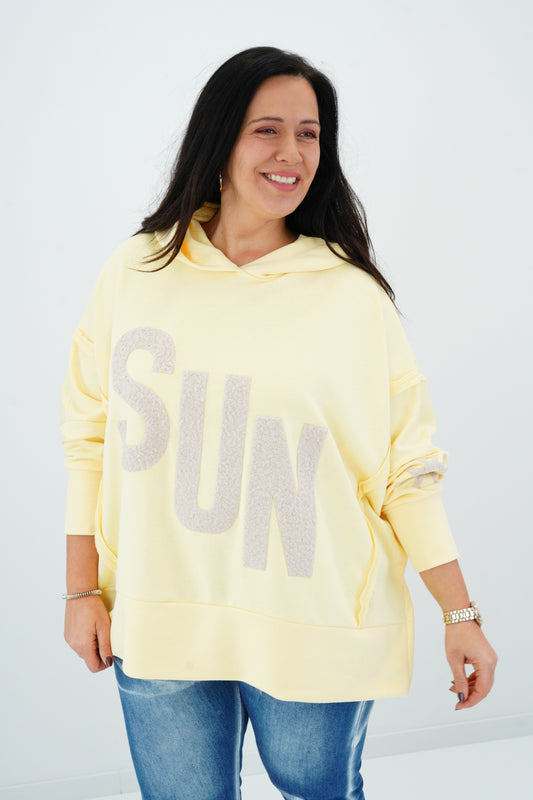 Sweatshirt in Vanillegelb (Oversize)