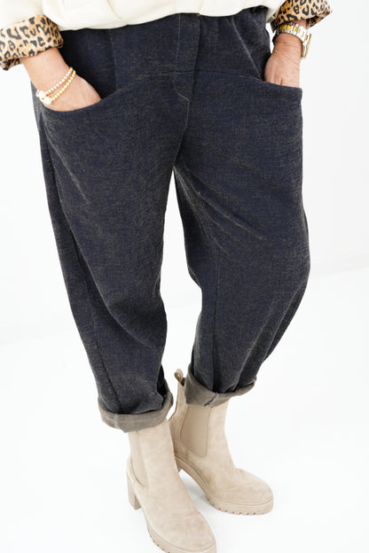 Joggpant in Blau-Taupe (38-42+)
