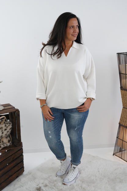 Shirt in Wollweiß (42-46)