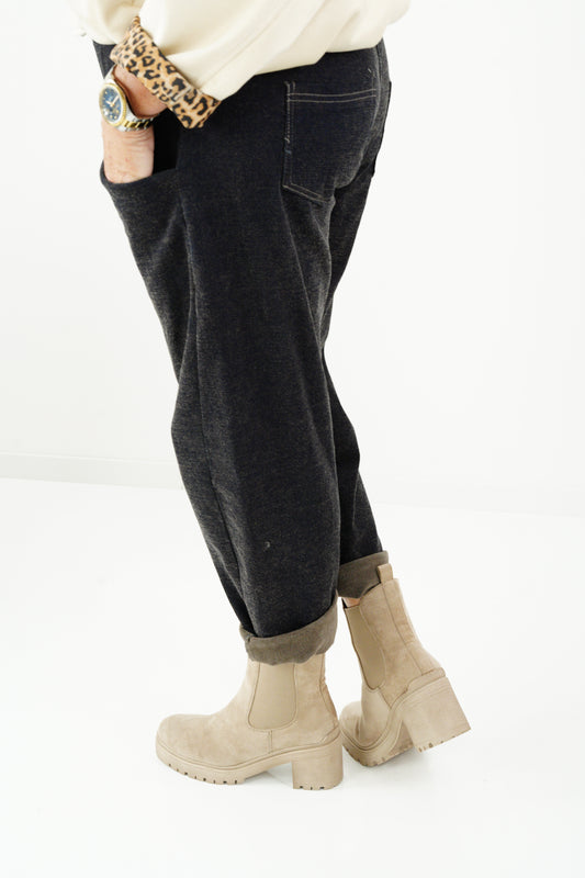 Joggpant in Blau-Taupe (38-42+)