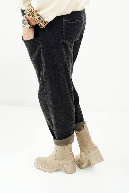 Joggpant in Blau-Taupe (38-42+)